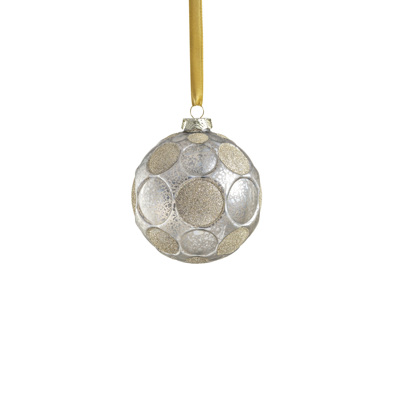 Matte Frosted Whisper Glass Ornament - Silver & Gold