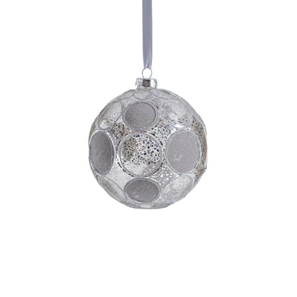Matte Frosted Whisper Glass Ornament - Silver & Gray - Ornaments by Carlyle Avenue