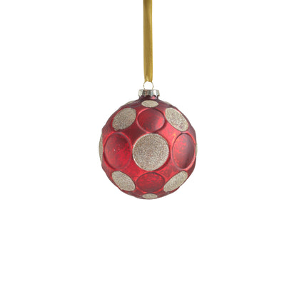 Matte Frosted Whisper Glass Ornament - Red & Gold - Ornaments by Carlyle Avenue