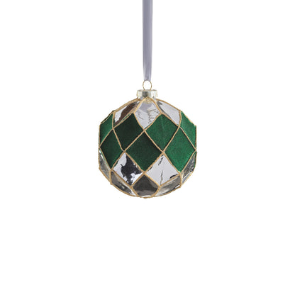 Venetian Verde Glass Ornament - Silver and Green - Ornaments by Carlyle Avenue