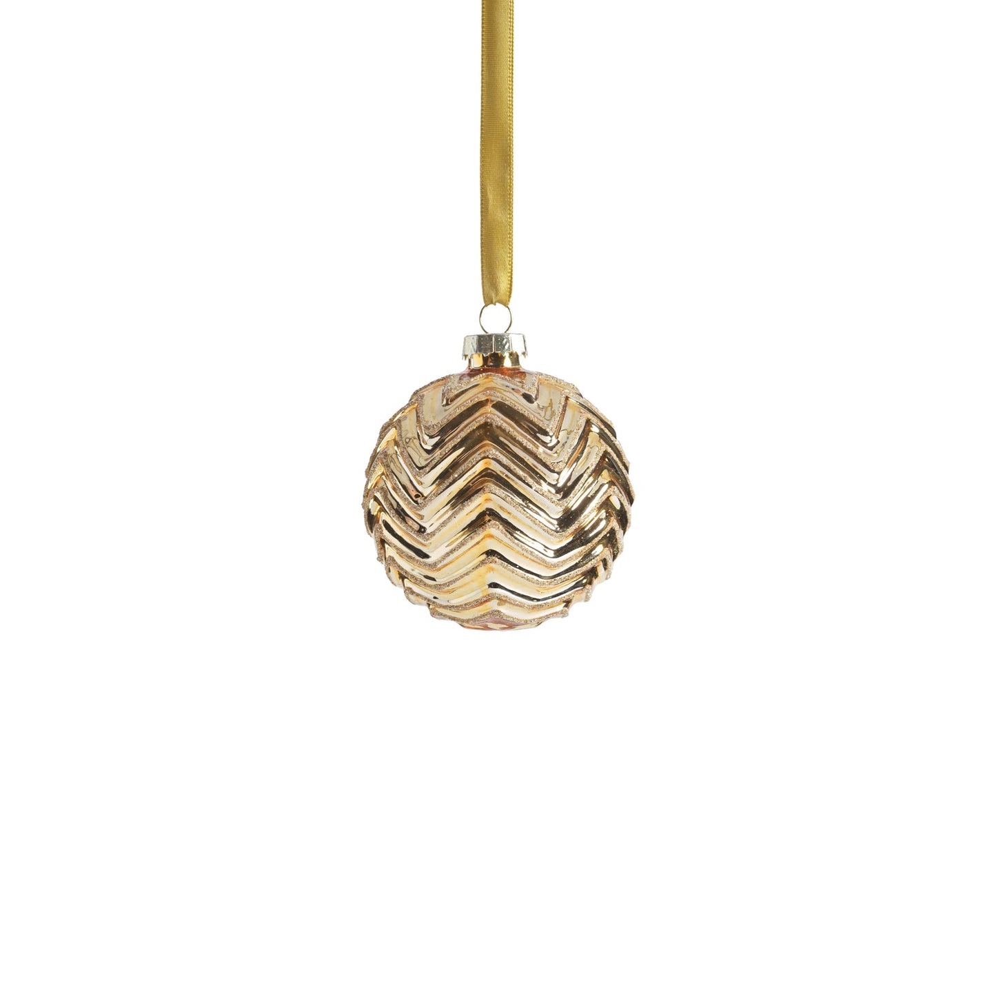 Metallic Spark Zigzag Ornament - Gold