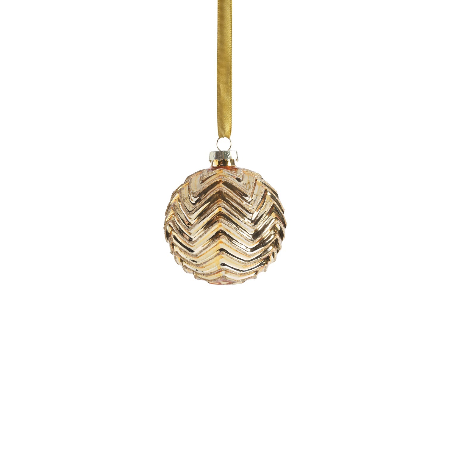 Metallic Spark Zigzag Ornament - Gold - Ornaments by Carlyle Avenue
