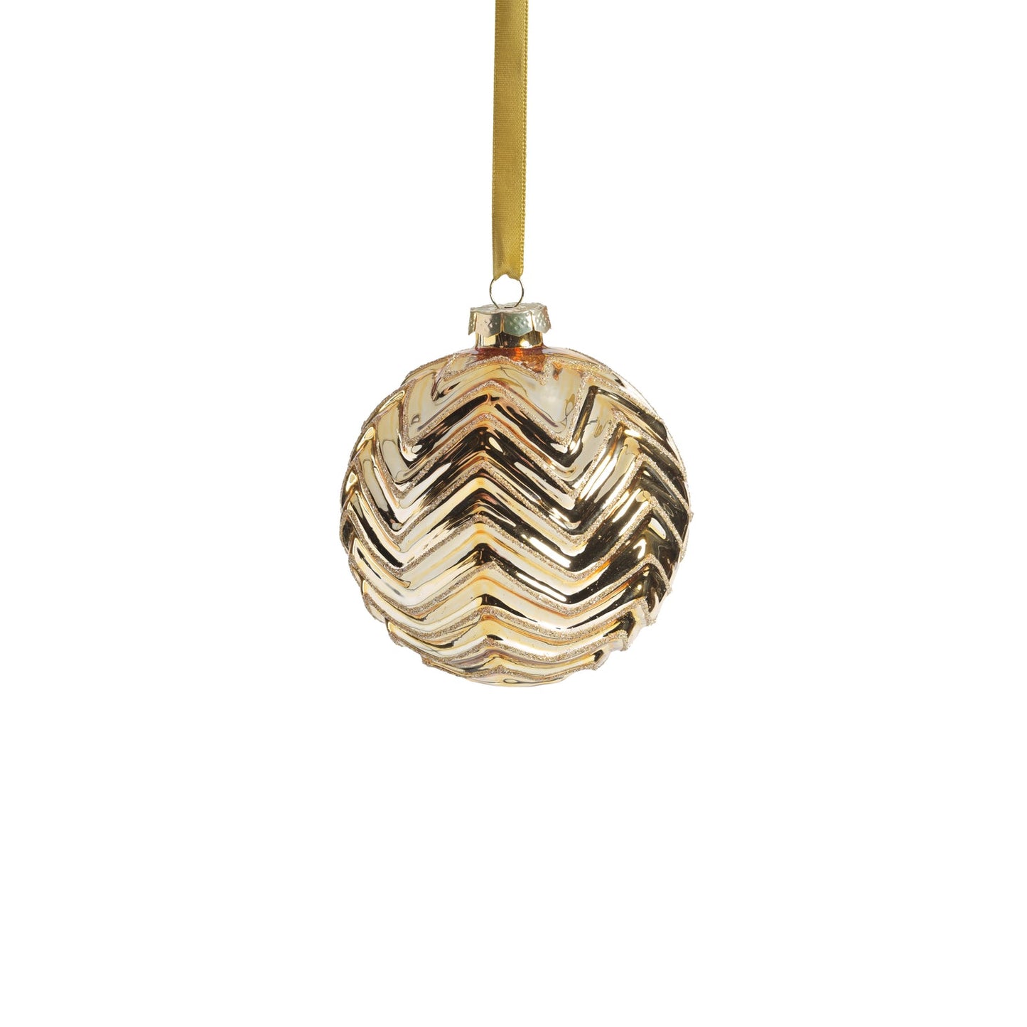 Metallic Spark Zigzag Ornament - Gold