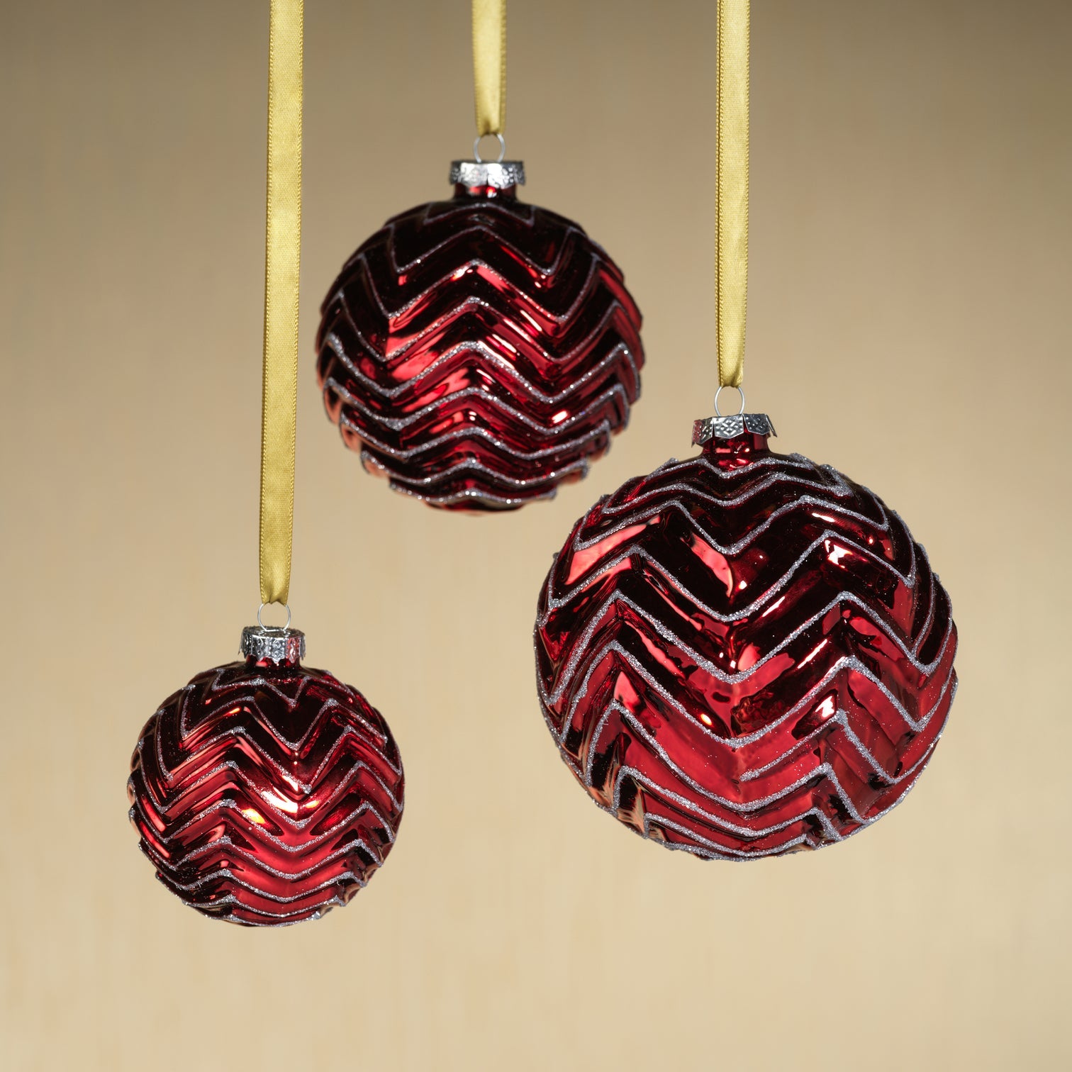 cheap times  natal design オーナメント Metallic Spark Zigzag Ornament - Red