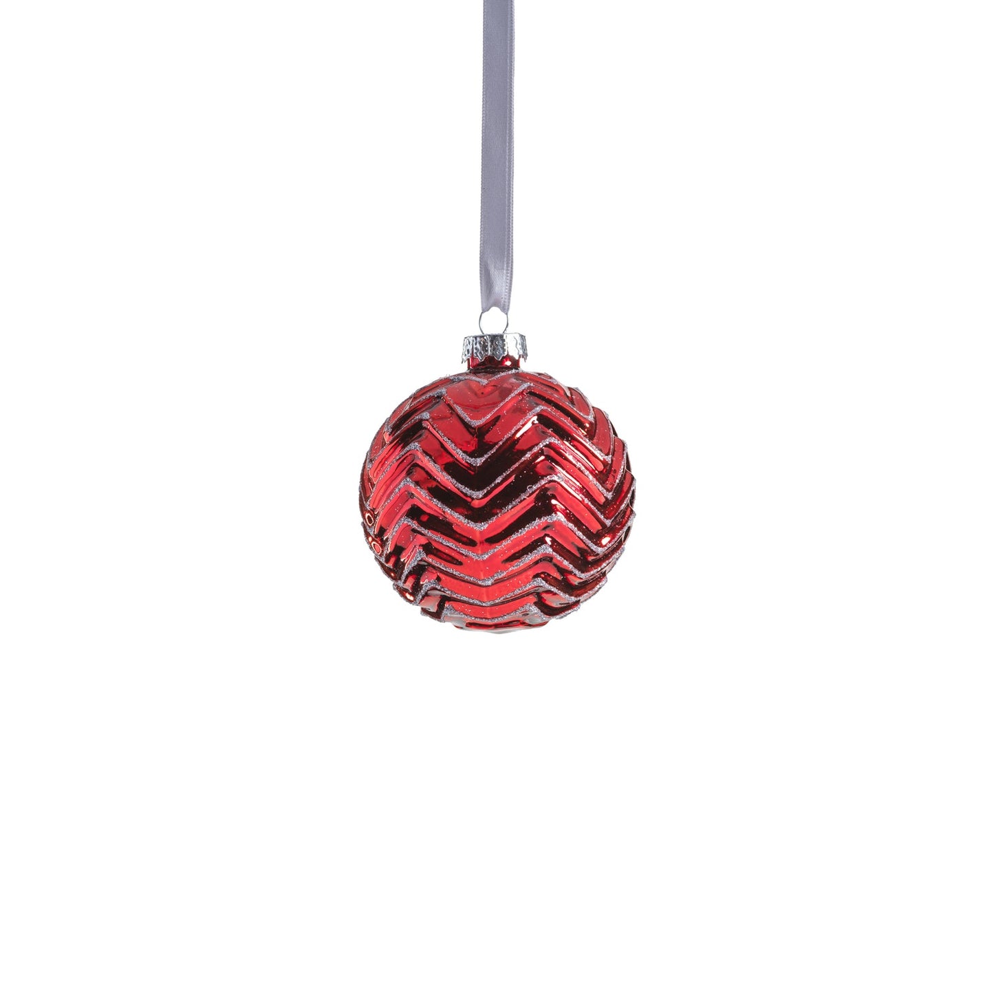 Metallic Spark Zigzag Ornament - Red