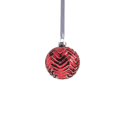 Metallic Spark Zigzag Ornament - Red - Ornaments by Carlyle Avenue