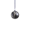 Black Glass Ball Ornament with Leaf Pattern - Black and Silver - Holiday Ornaments by Carlyle Avenue