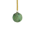 Beaded Leaf Pattern on Matt Green Embossed Glass Ornament - Ornaments by Carlyle Avenue