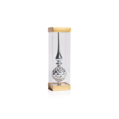 Dazzling Metallic Glass Tree Topper - Silver - Christmas Decor by Carlyle Avenue