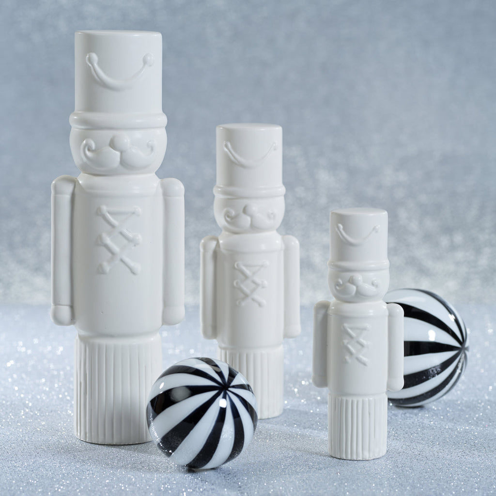 Decorative Ceramic Soldier - Matte White - Christmas Decor by Carlyle Avenue