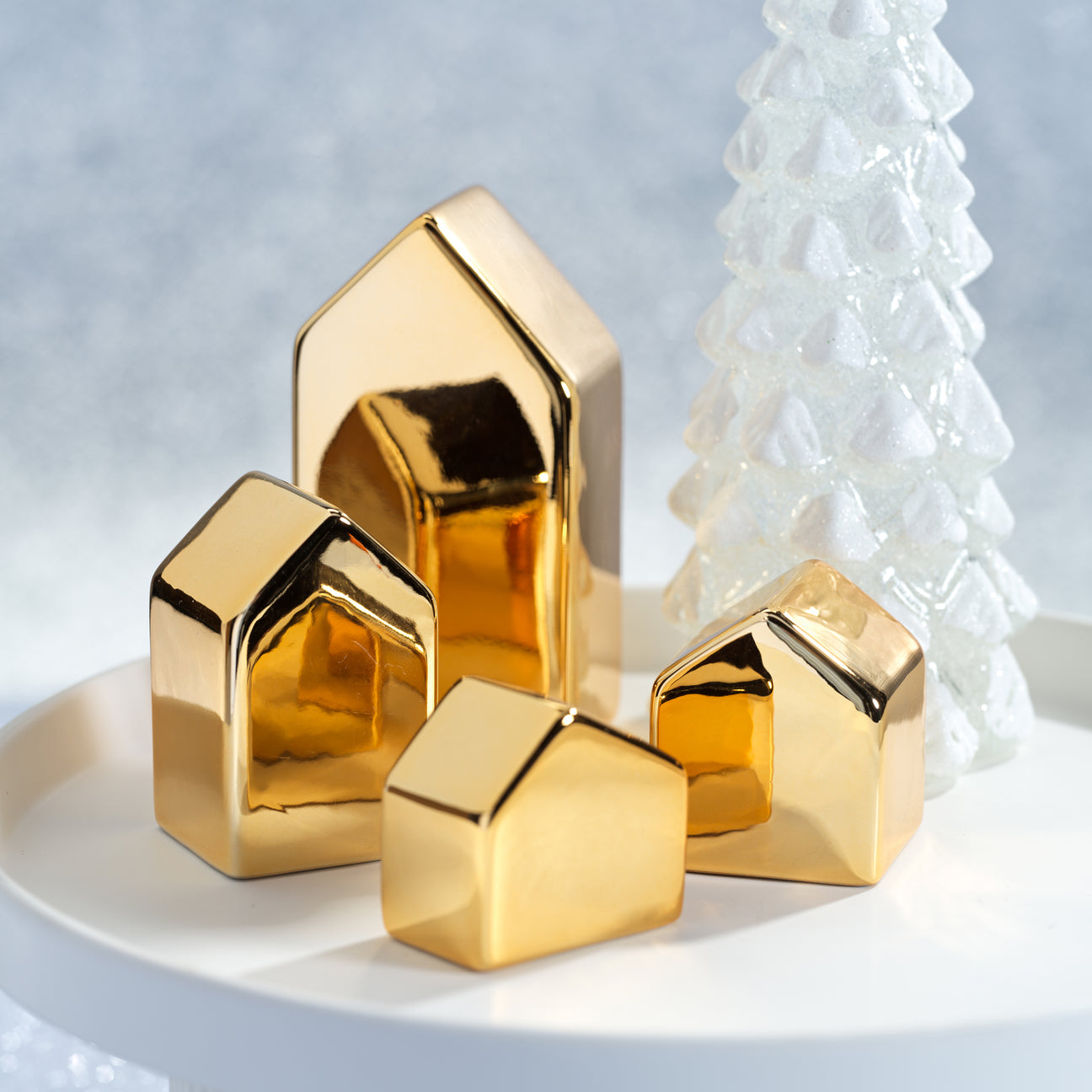 Decorative Ceramic House - Gold