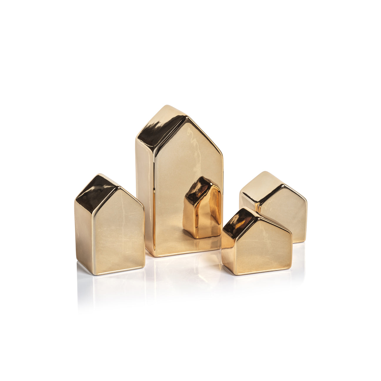 Decorative Ceramic House - Gold