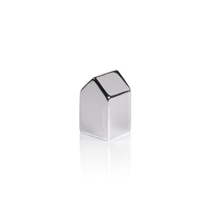 Decorative Ceramic House - Silver - Christmas Decor by Carlyle Avenue