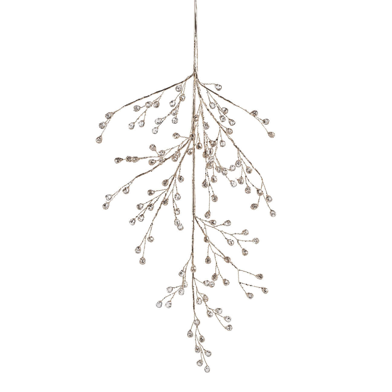 Beaded Glass Berry Pick - Clear and Gold - Holiday Decor by Carlyle Avenue