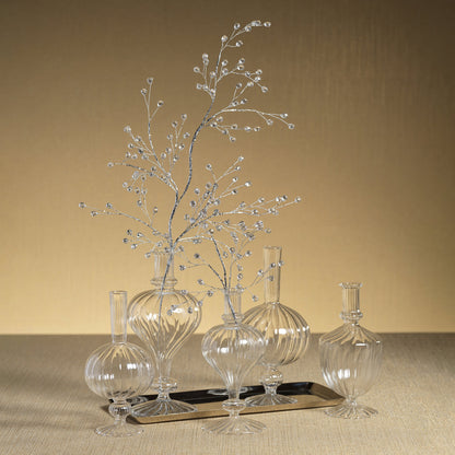 Beaded Glass Berry Pick - Clear & Silver - Holiday Decor by Carlyle Avenue