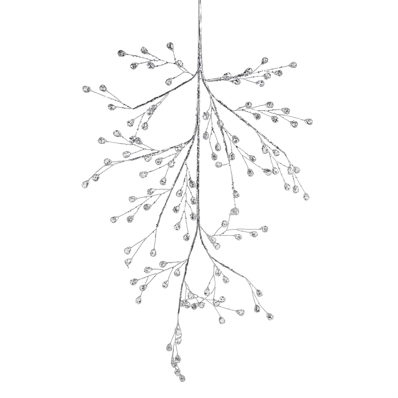 Beaded Glass Berry Pick - Clear & Silver - Holiday Decor by Carlyle Avenue