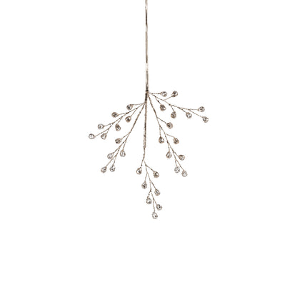 Beaded Glass Berry Pick - Clear and Gold - Christmas Decor by Carlyle Avenue