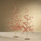Beaded Glass Berry Tree - Red and Gold - Holiday Decor by Carlyle Avenue