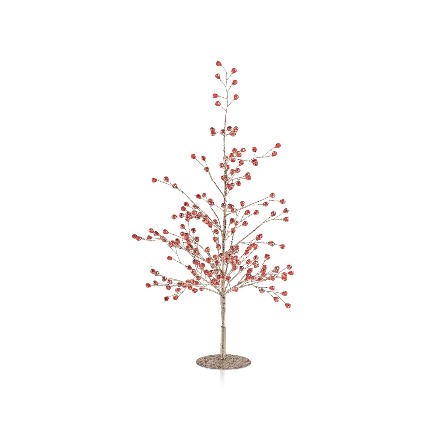 Beaded Glass Berry Tree - Red and Gold