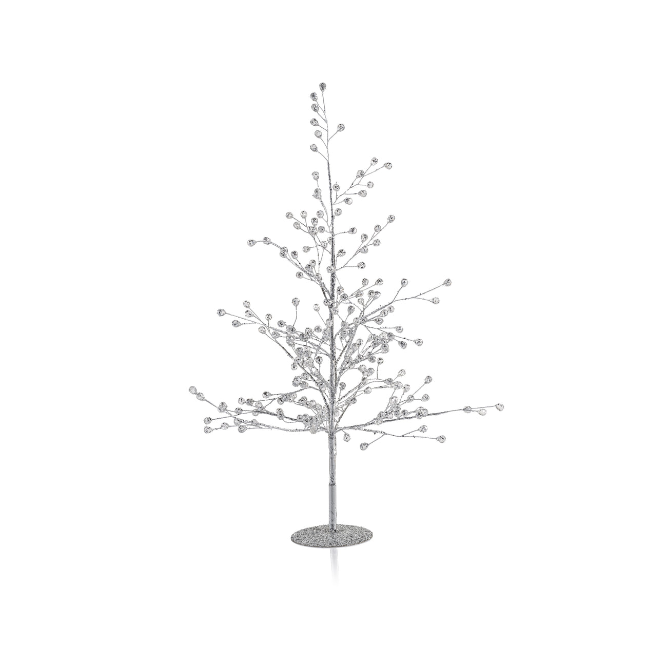 Beaded Glass Berry Tree - Clear and Silver