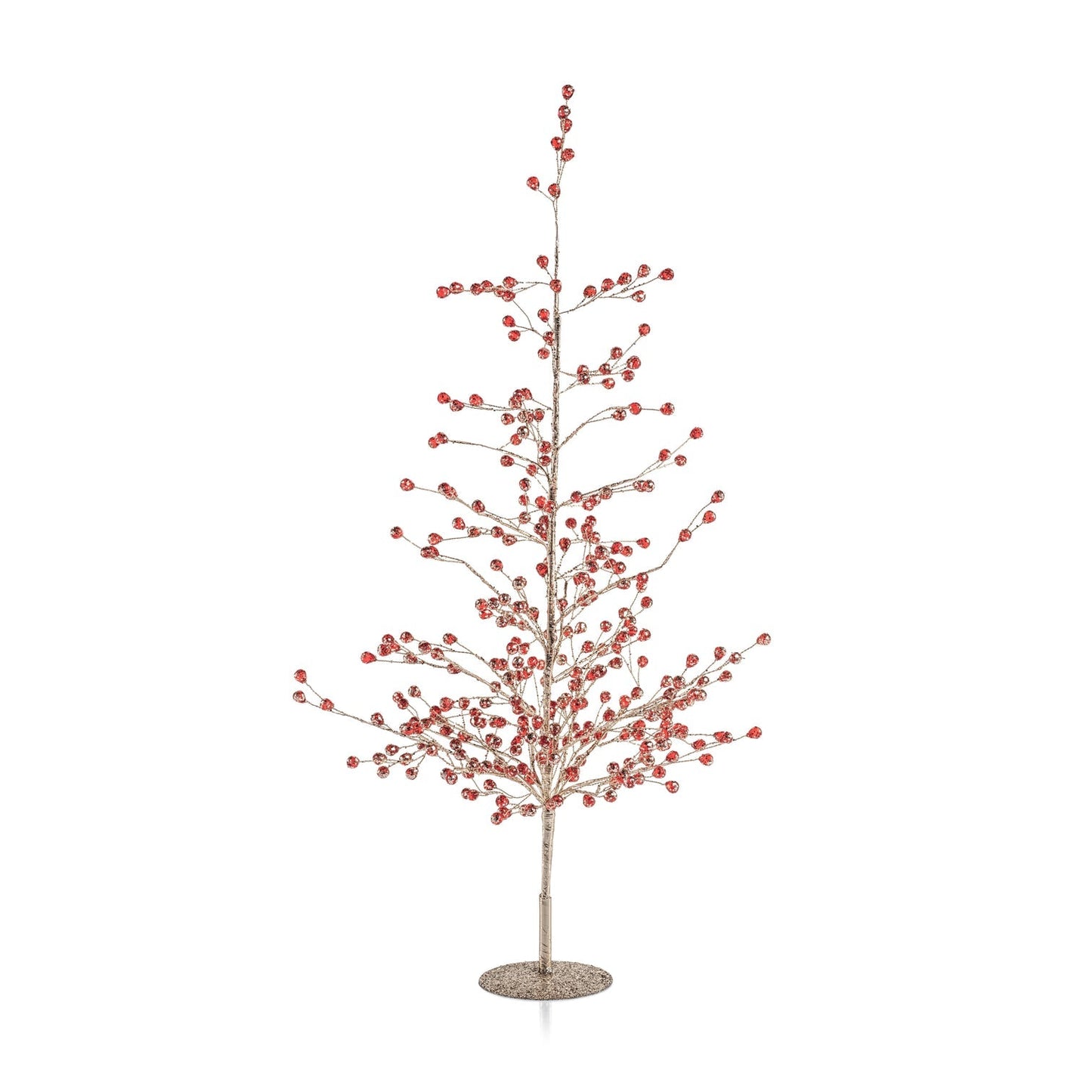 Beaded Glass Berry Tree - Red and Gold - Holiday Decor by Carlyle Avenue