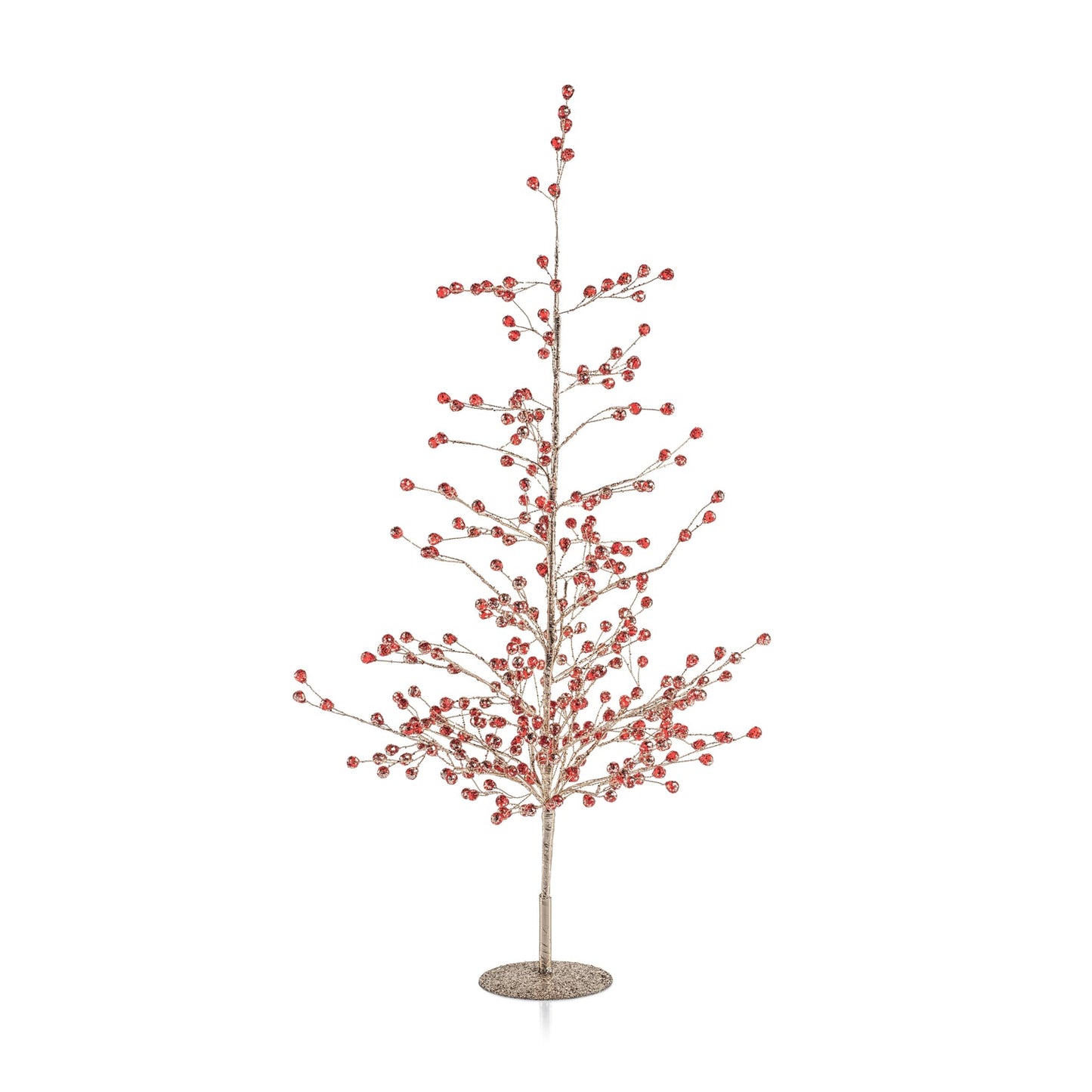 Beaded Glass Berry Tree - Red and Gold