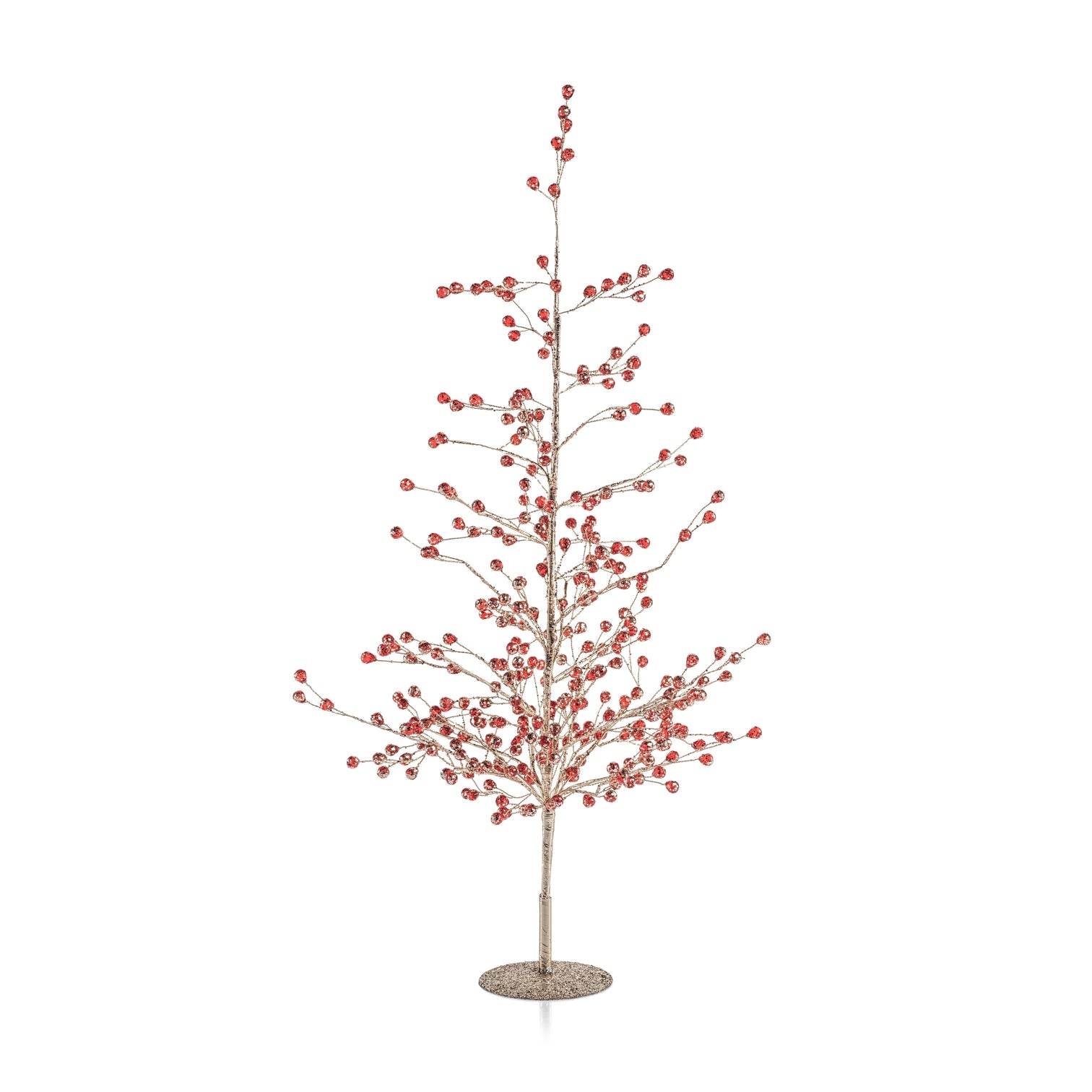 Beaded Glass Berry Tree - Red and Gold - Holiday Decor by Carlyle Avenue