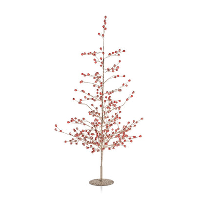 Beaded Glass Berry Tree - Red and Gold - Christmas Trees by Carlyle Avenue