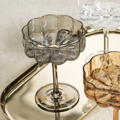 Rocco Handblown Coupe - Smoke - Set of 4 - Stemware by Carlyle Avenue