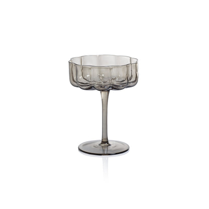 Rocco Handblown Coupe - Smoke - Set of 4 - Stemware by Carlyle Avenue