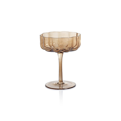 Rocco Handblown Coupe - Amber (Single) - Drinkware Sets by Carlyle Avenue