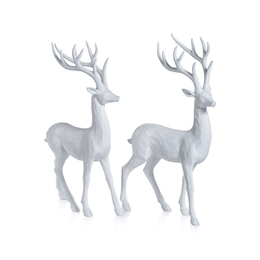 All White Decorative Deer (Single) - Christmas Decor by Carlyle Avenue