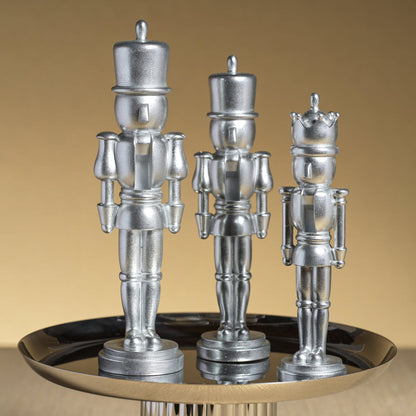 Metallic Decorative Nutcracker - Silver - Christmas Decor by Carlyle Avenue