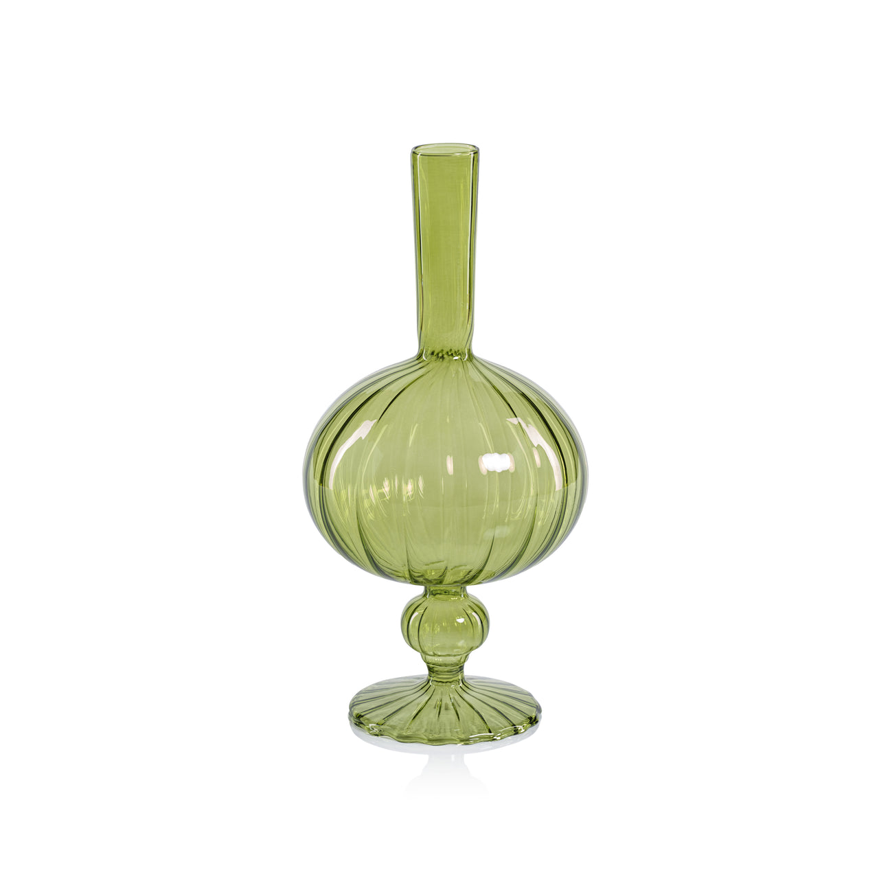 Venetian Spiral Vase - Green