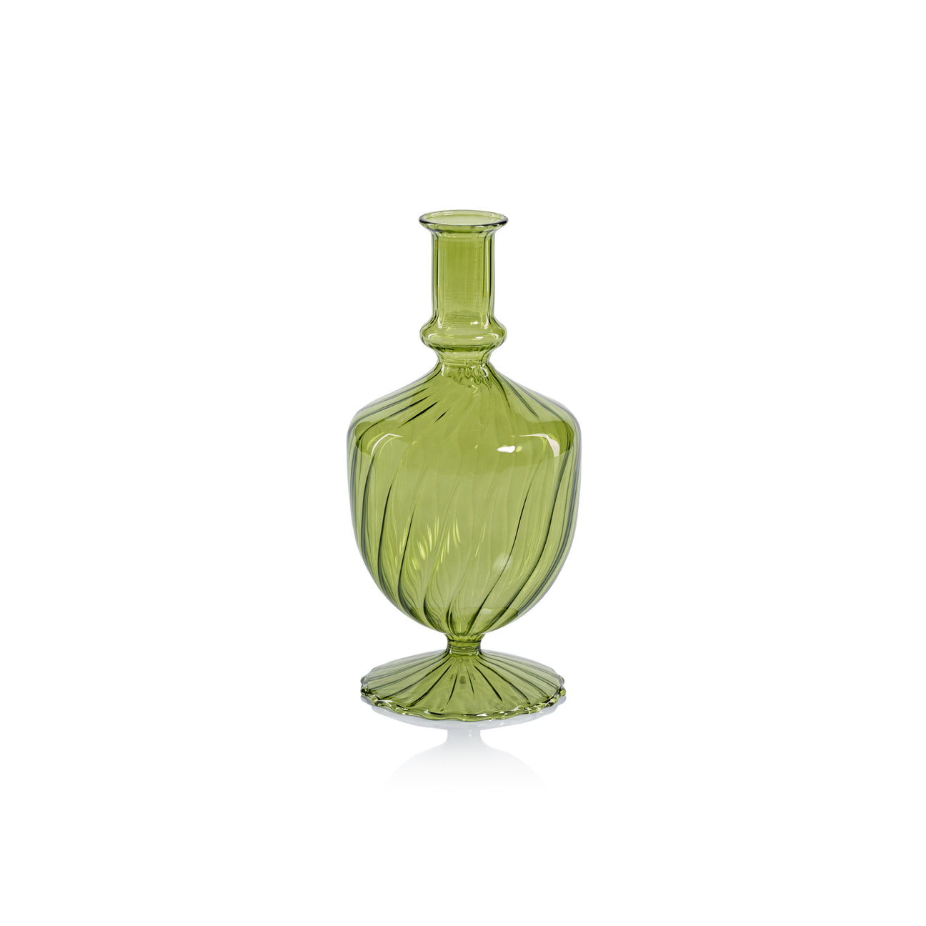 Venetian Spiral Vase - Green