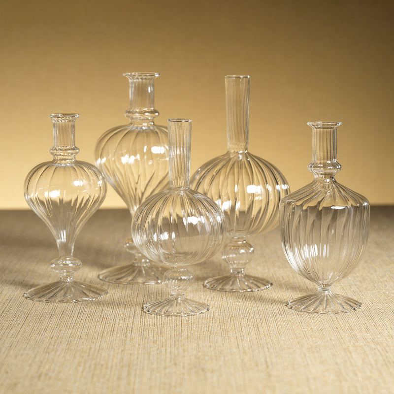 Venetian Spiral Vase - Clear - Set of 2 - Vases by Carlyle Avenue