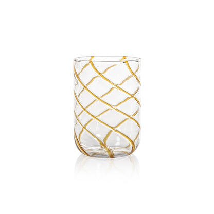 Swirl Design Glass Tumbler - Set of 4 - Drinkware Sets by Carlyle Avenue