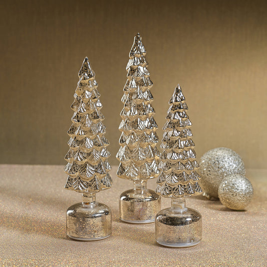 Mountain Pine Rotating LED Tree - Antique Silver