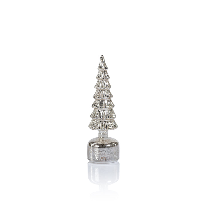 Alpine Rotating LED Tree - Antique Silver - Christmas Decor by Carlyle Avenue