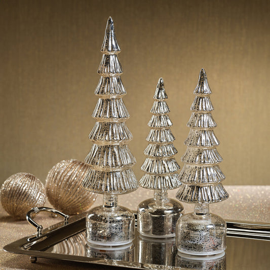 Alpine Rotating LED Tree - Antique Silver