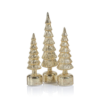 Alpine Rotating LED Tree - Antique Silver Gold - Christmas Decor by Carlyle Avenue