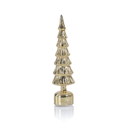 Alpine Rotating LED Tree - Antique Silver Gold - Christmas Decor by Carlyle Avenue
