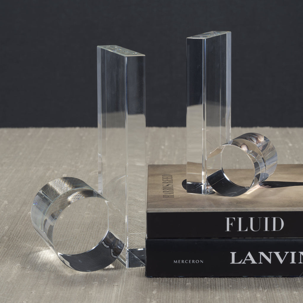 Rolled Crystal Bookends - Set of Two - Bookends by Carlyle Avenue