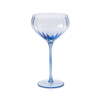 Madeleine Optic Glassware - Cocktail Blue - CARLYLE AVENUE