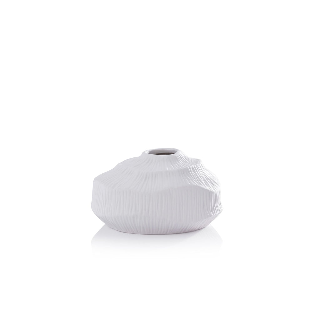 Textured Matte White Porcelain Vase - Vases by Carlyle Avenue