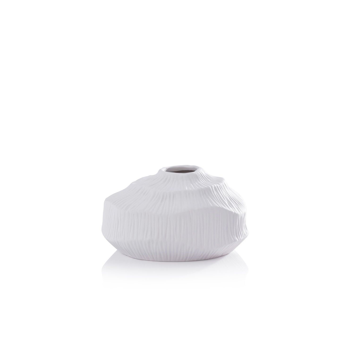 Textured Matte White Porcelain Vase - Vases by Carlyle Avenue