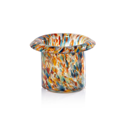 Celia Opal Confetti Glass Multipurpose Candle Holder / Vase