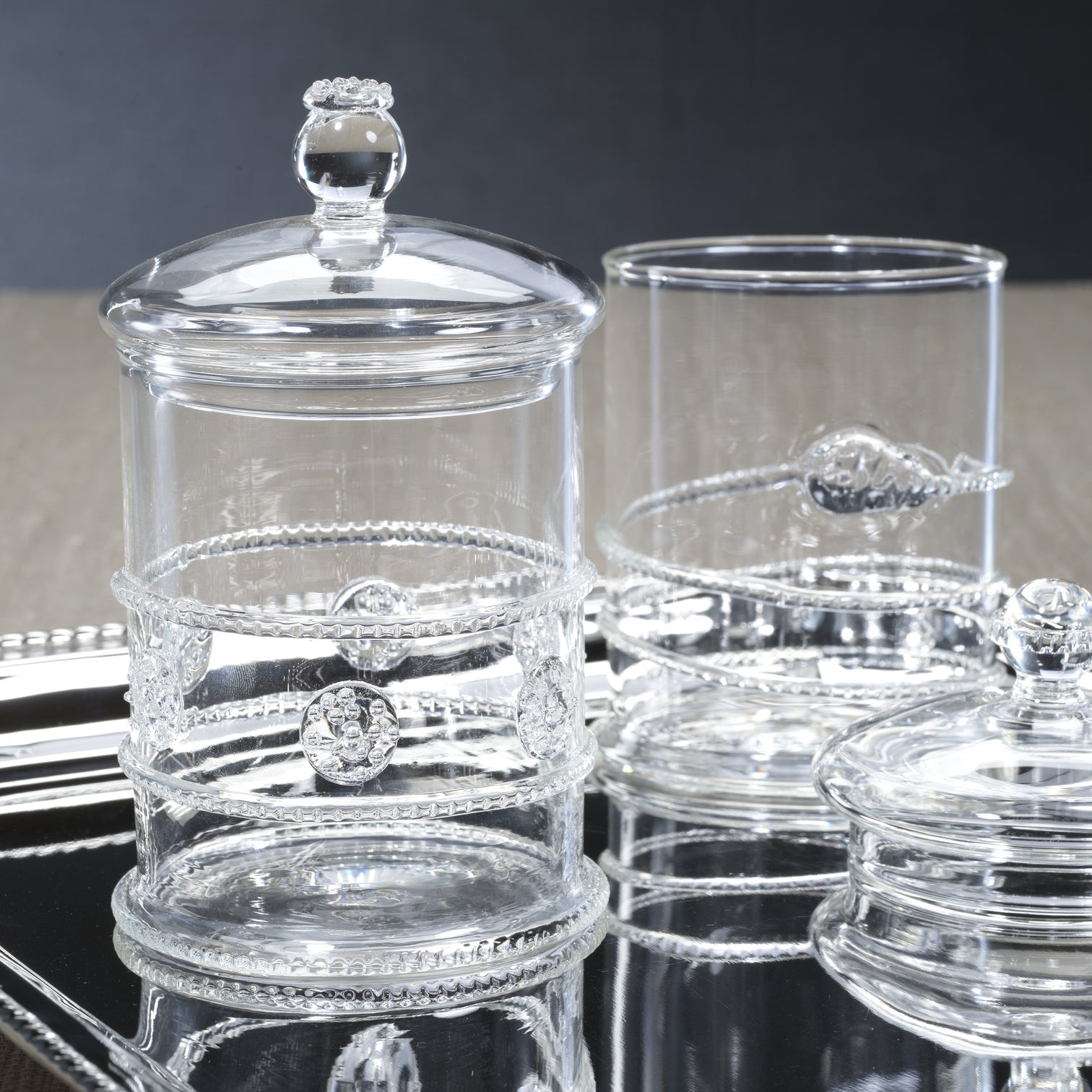 Juliet Lidded Glass Jars - Set of 2 Asst - Jar by Carlyle Avenue
