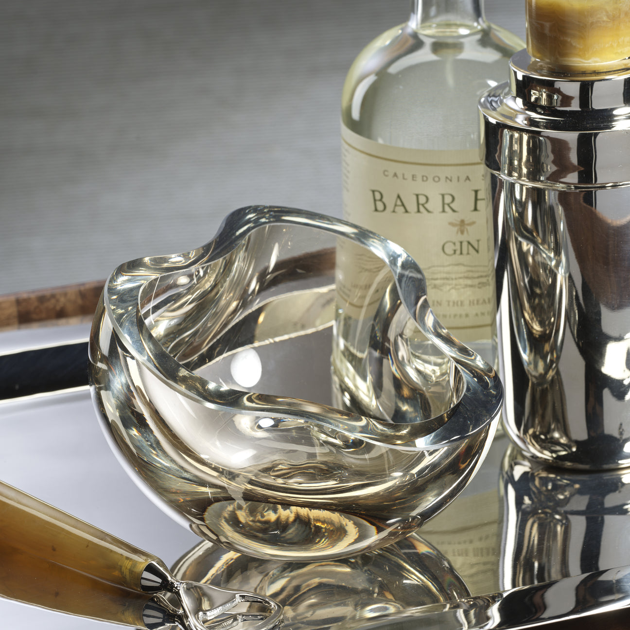 Viento Glass Bowl - Taupe - Decorative Bowls by Carlyle Avenue