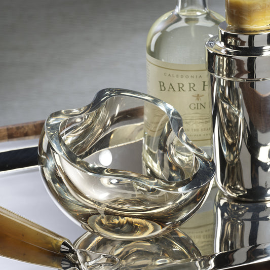 Viento Glass Bowl - Taupe - Decorative Bowls by Carlyle Avenue